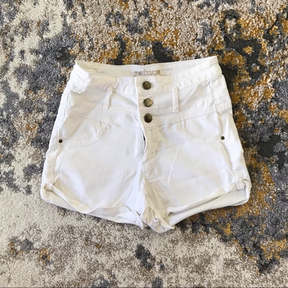 White jean shorts